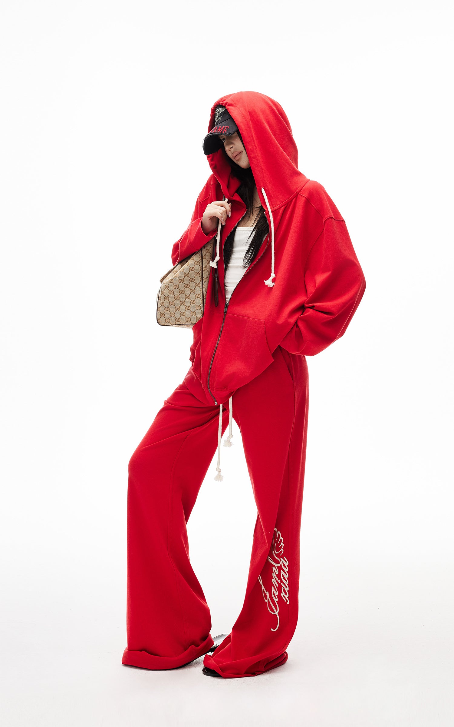 IAMXIAA Zip Hoodie &amp; Wide-Leg Sweatpants Set