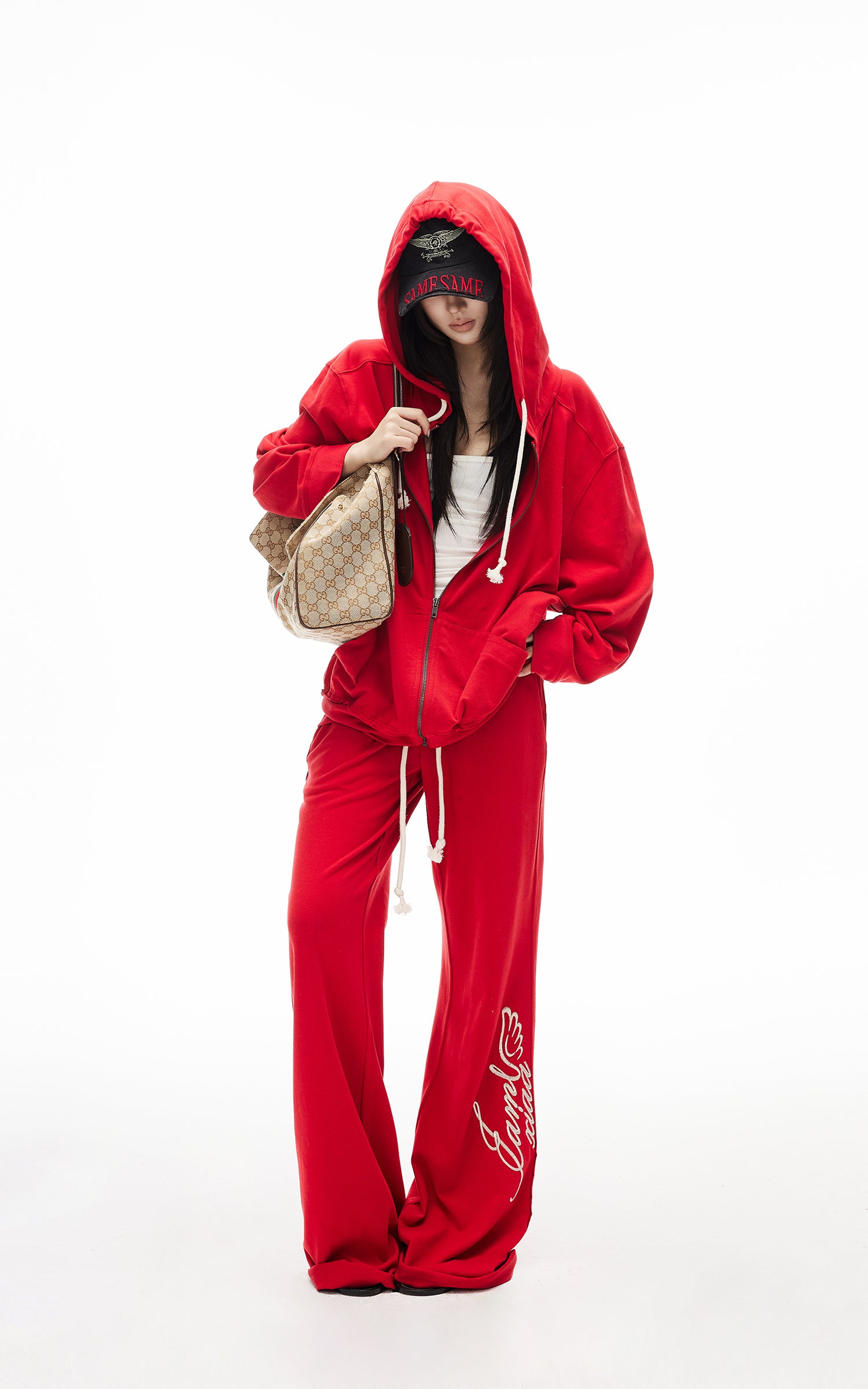 IAMXIAA Zip Hoodie &amp; Wide-Leg Sweatpants Set