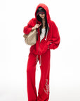 IAMXIAA Zip Hoodie & Wide-Leg Sweatpants Set