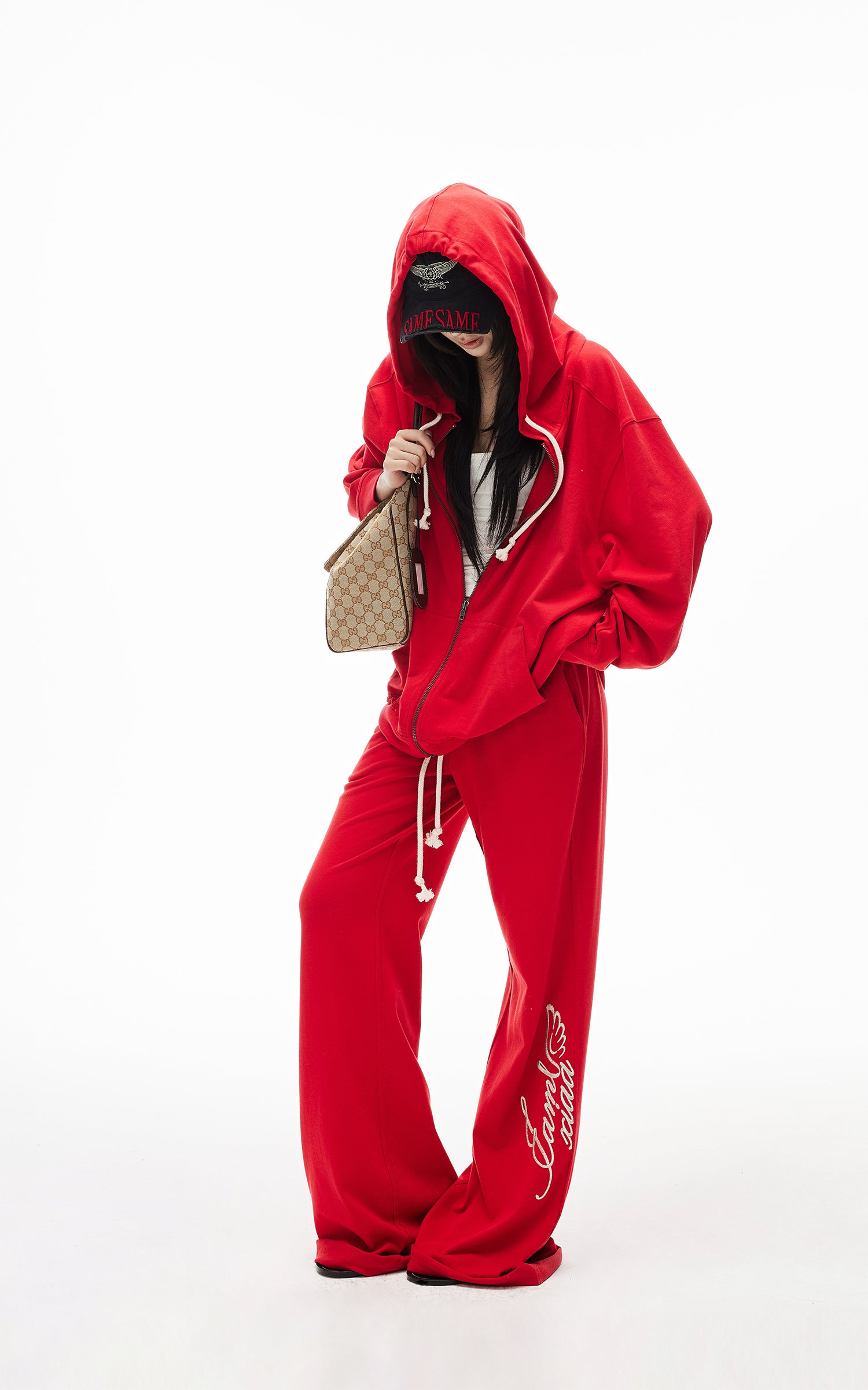 IAMXIAA Zip Hoodie &amp; Wide-Leg Sweatpants Set