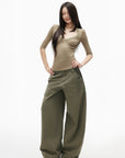 IAMXIAA Washed Olive Balloon Leg Jeans