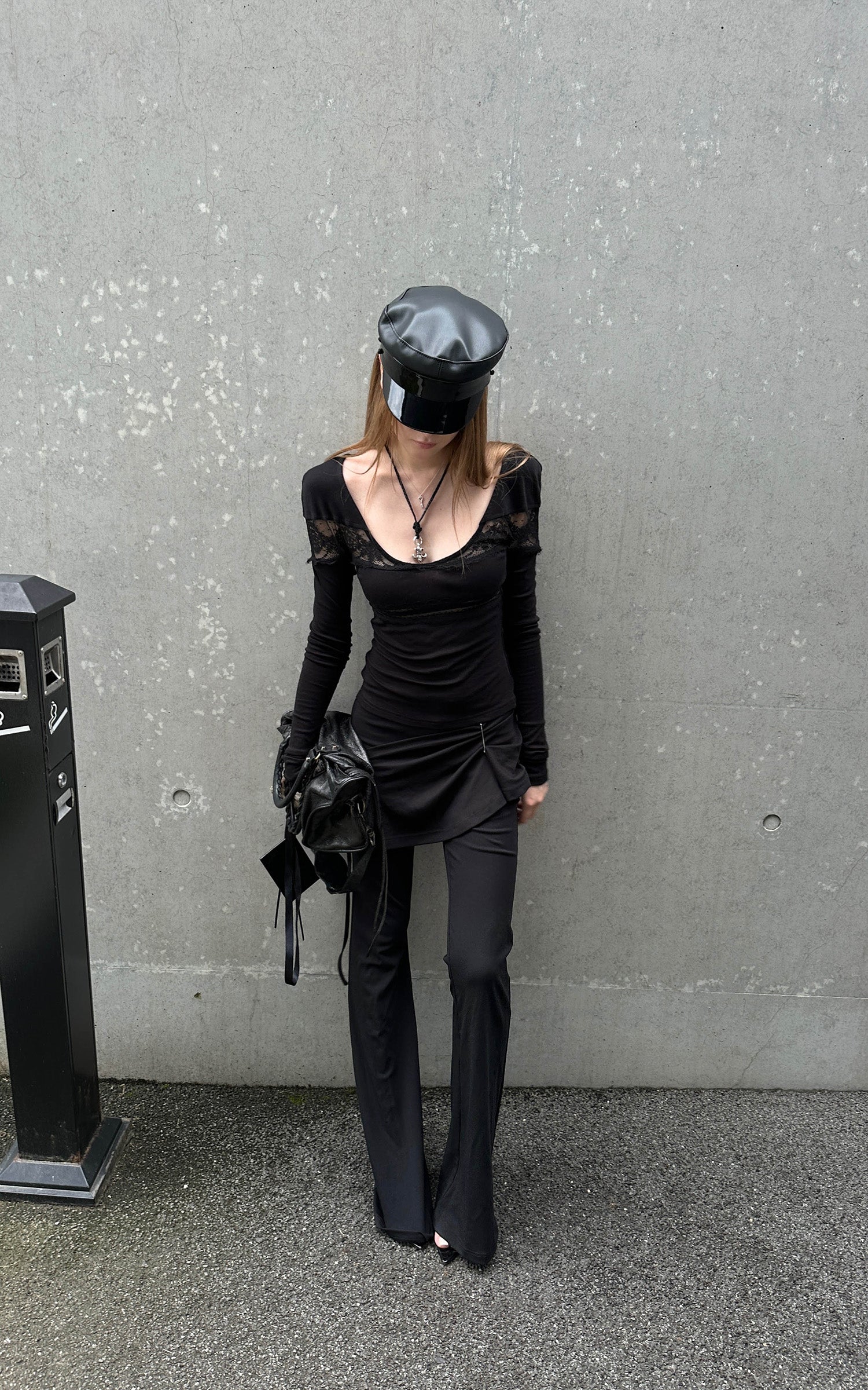 Rase le sol Asymmetric Draped Pin-Detail Flared Pants