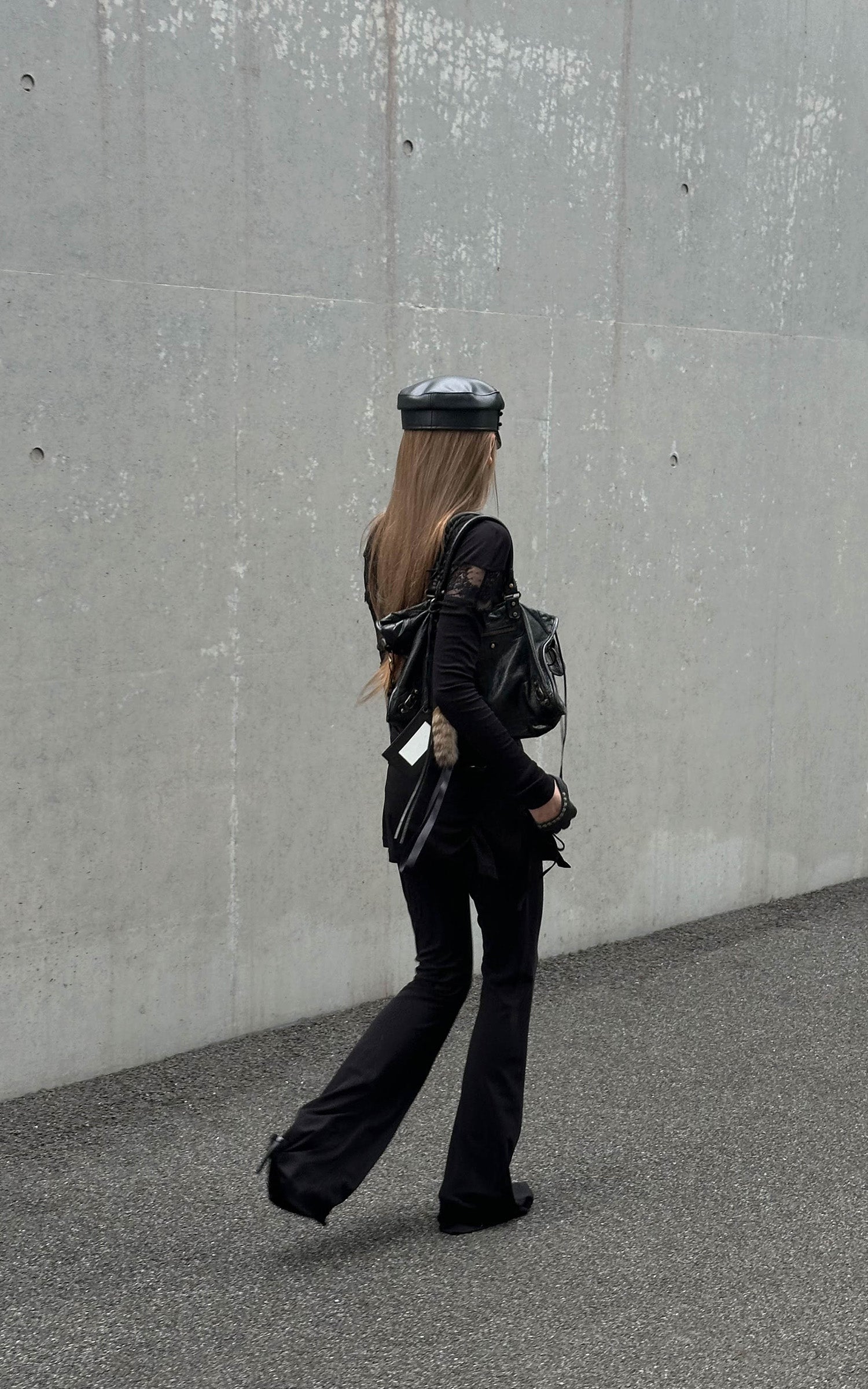 Rase le sol Asymmetric Draped Pin-Detail Flared Pants