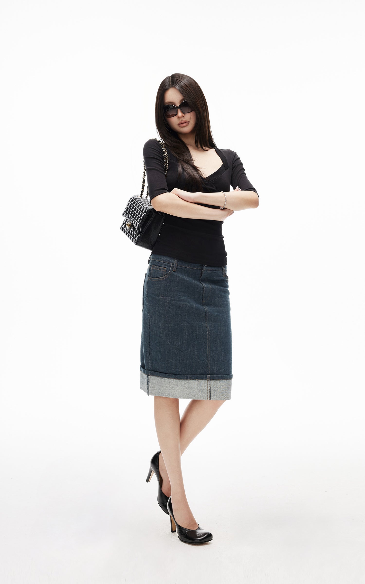 IAMXIAA Square Neck Seam Detail Top