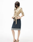 IAMXIAA Veste courte croisée à ceinture