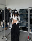 WARDEN EDGE Draped Cargo Pants with Wide Leg Silhouette and Adjustable Drawstring Hem