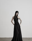 DOINDULGE Reversible Lace-Up Gathered Maxi Skirt