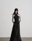 DOINDULGE Reversible Lace-Up Gathered Maxi Skirt