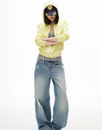 IAMXIAA Light Wash Distressed Baggy Jeans