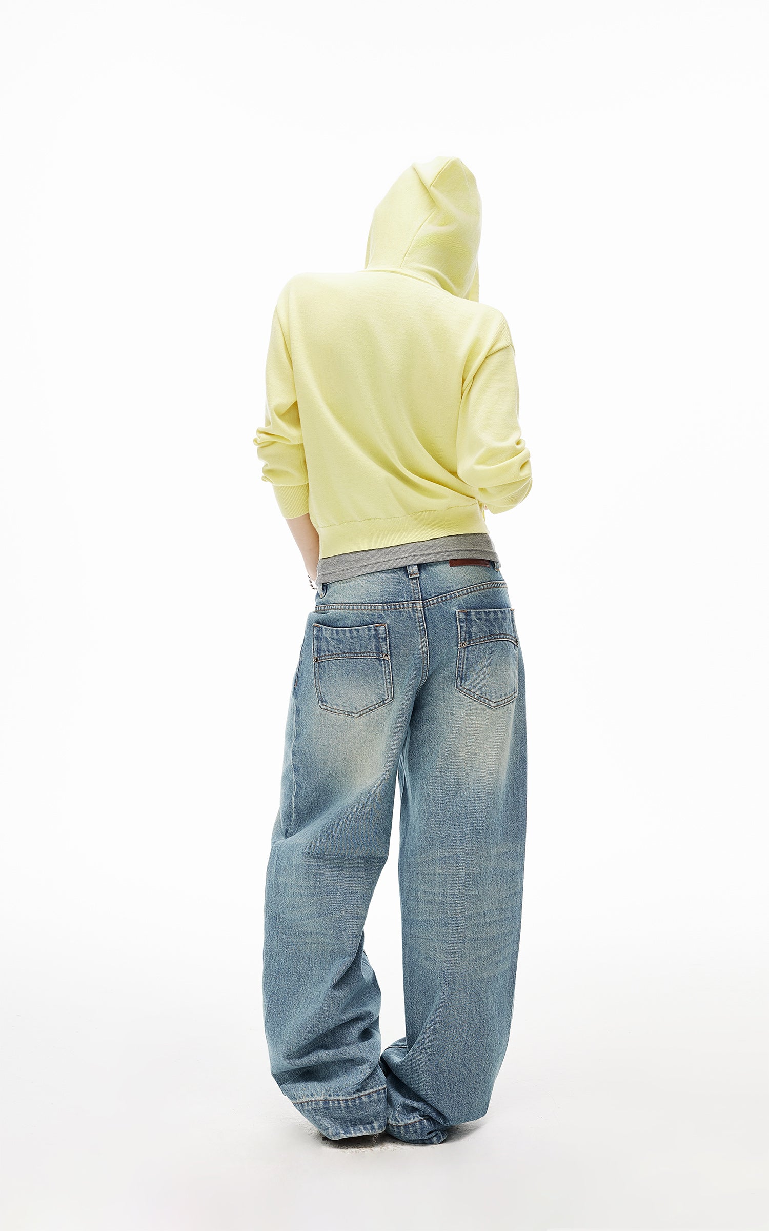 IAMXIAA Butter Yellow Knit Zip-Up Hoodie