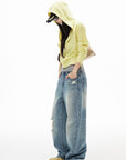 IAMXIAA Light Wash Distressed Baggy Jeans