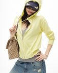 IAMXIAA Butter Yellow Knit Zip-Up Hoodie
