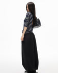 IAMXIAA Striped Open Back Long Sleeve Top