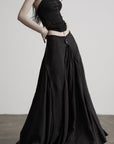DOINDULGE Reversible Lace-Up Gathered Maxi Skirt