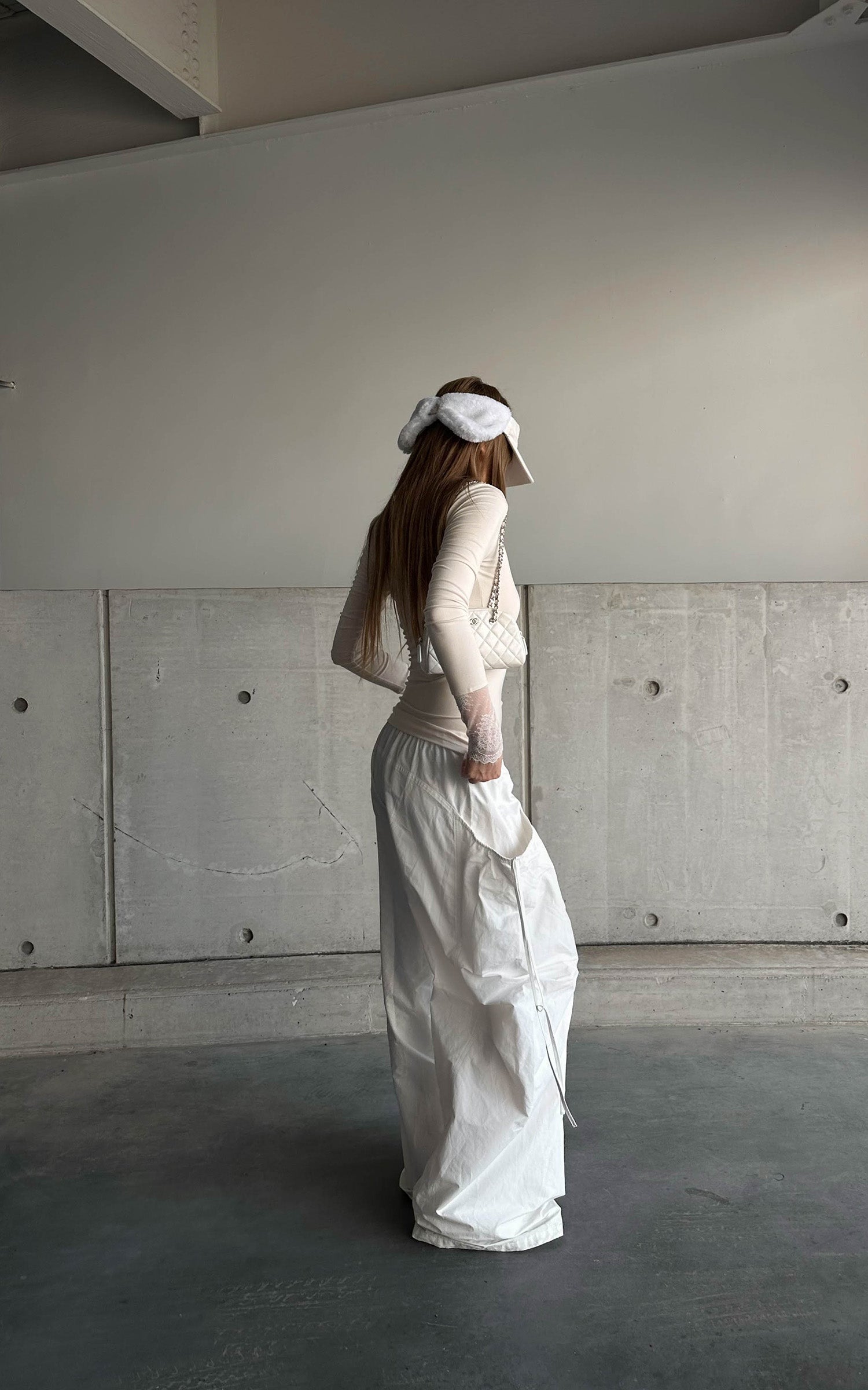 Rase le sol Sculpted Volume Drawstring Parachute Cargo Pants