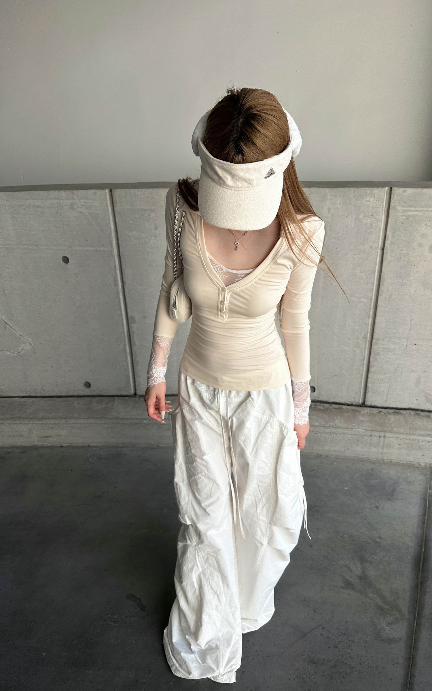 Rase le sol Sculpted Volume Drawstring Parachute Cargo Pants
