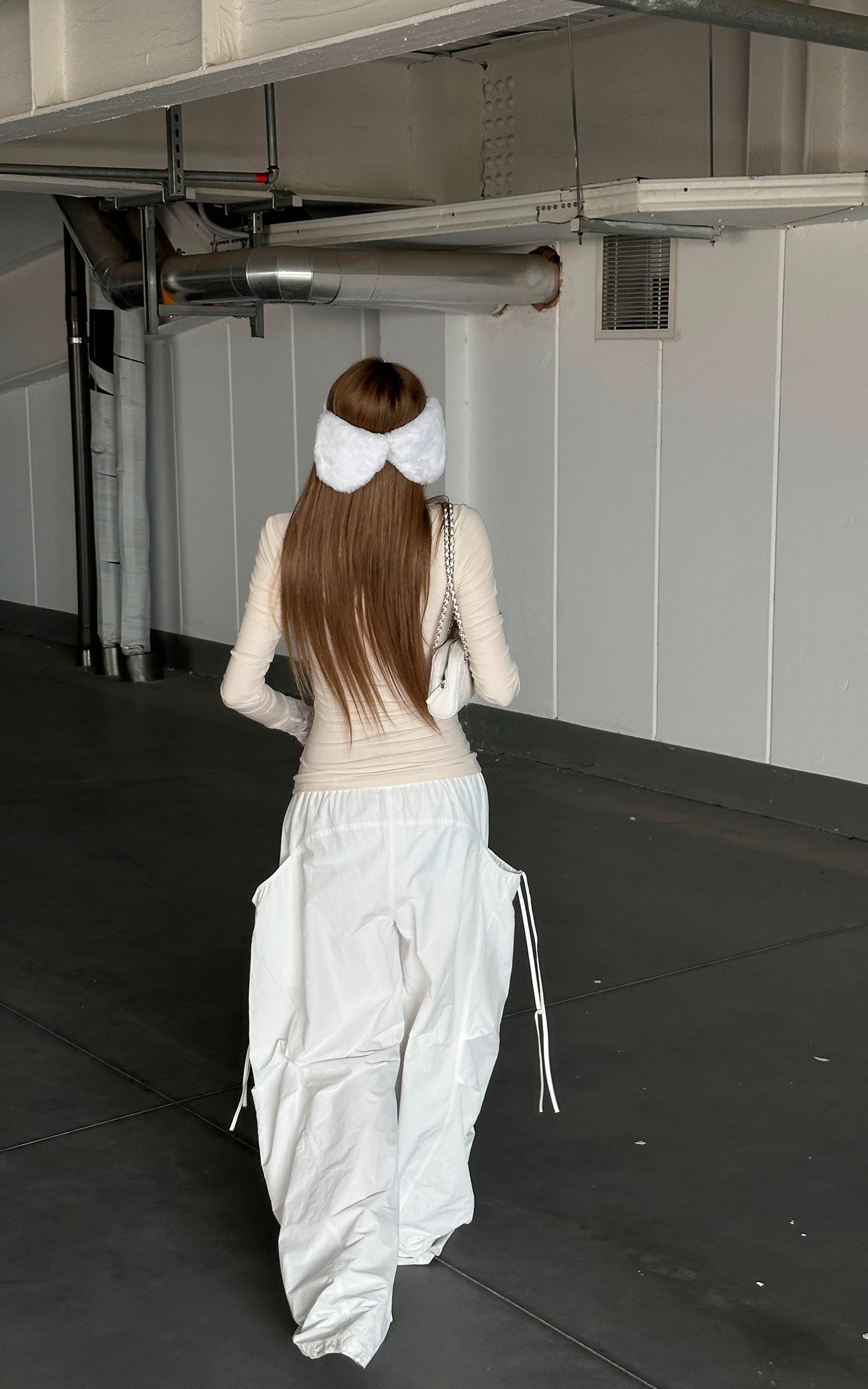 Rase le sol Sculpted Volume Drawstring Parachute Cargo Pants