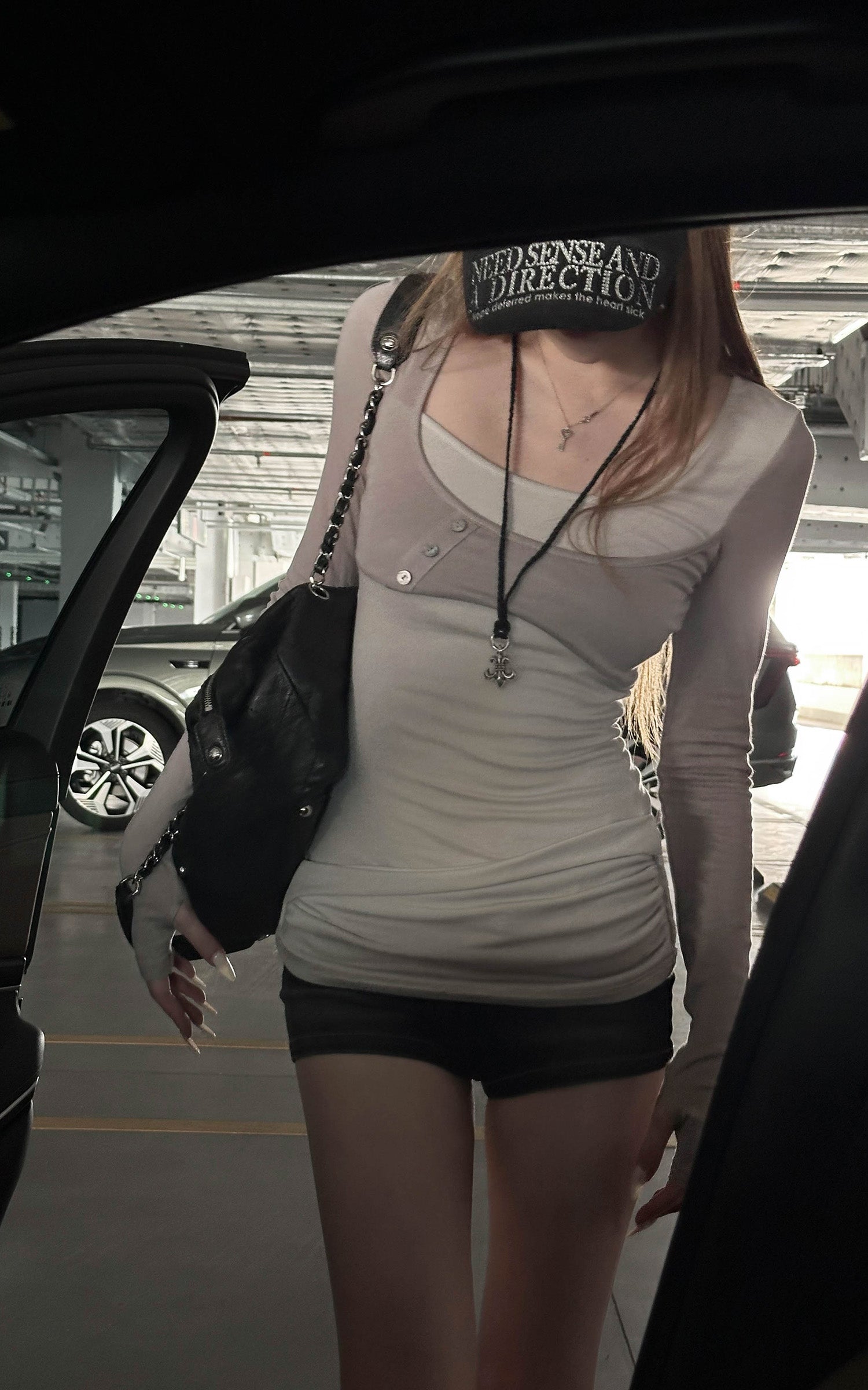 Rase le sol Layered Panel Fitted Long Sleeve T-Shirt