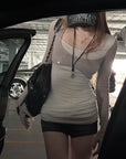 Rase le sol Layered Panel Fitted Long Sleeve T-Shirt