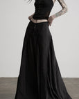 DOINDULGE Reversible Lace-Up Gathered Maxi Skirt