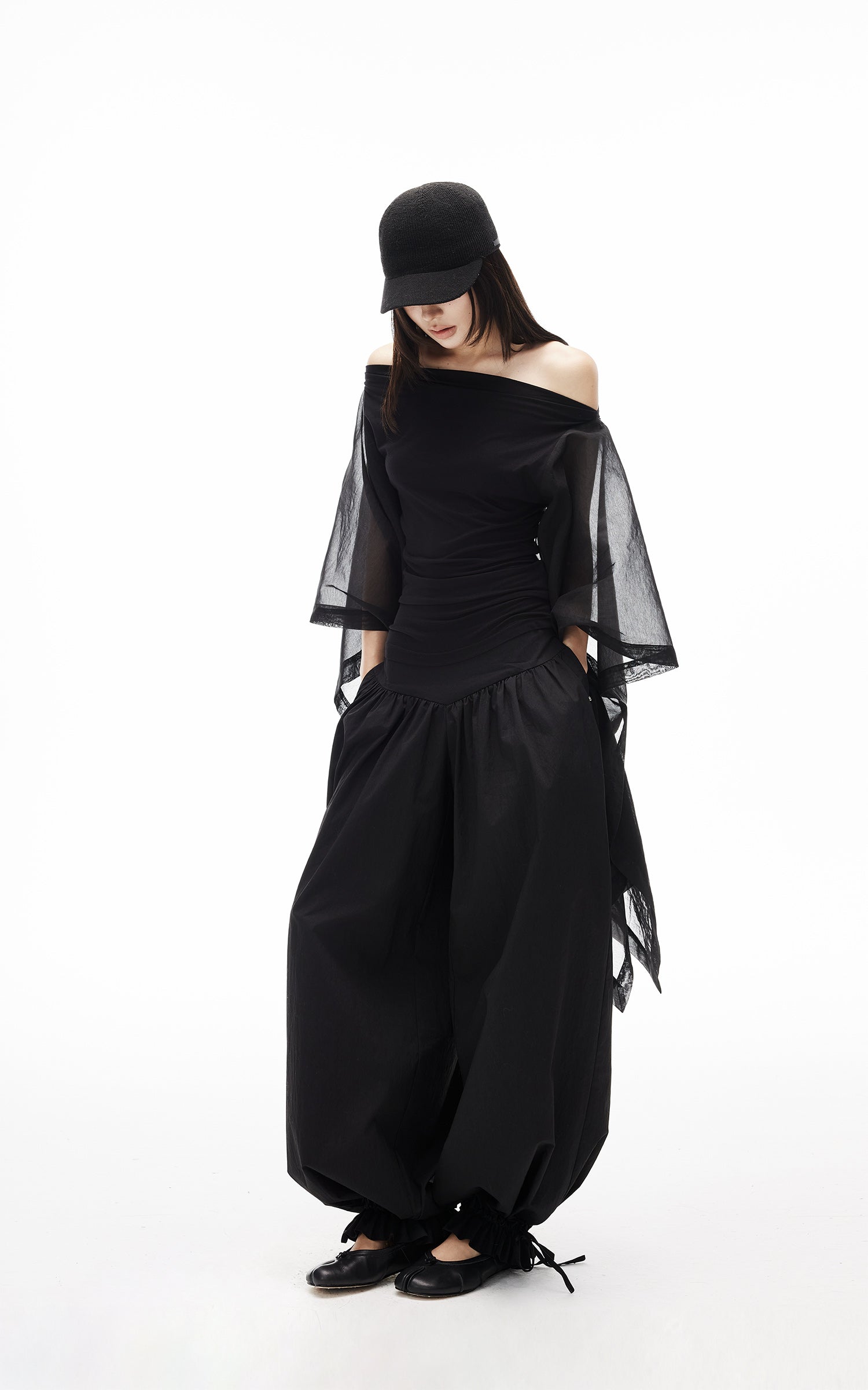 IAMXIAA Low-Rise Gathered Balloon Pants