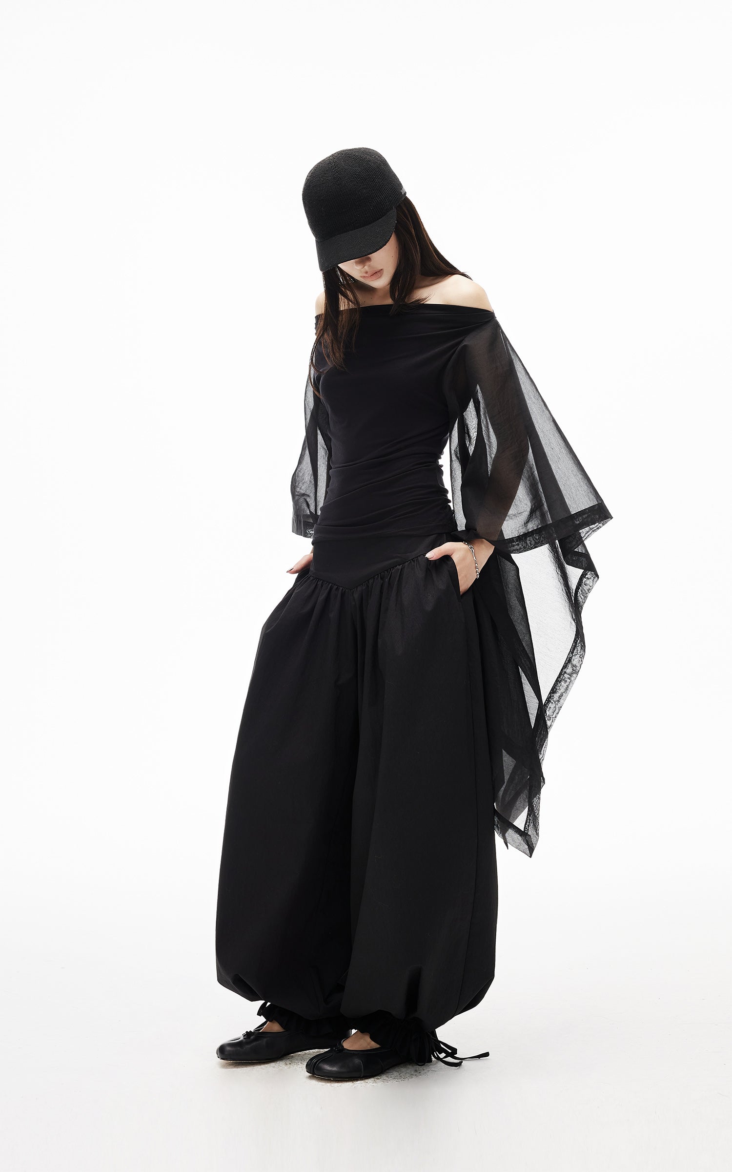 IAMXIAA Low-Rise Gathered Balloon Pants