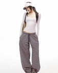 IAMXIAA Striped Straight Leg Sweatpants