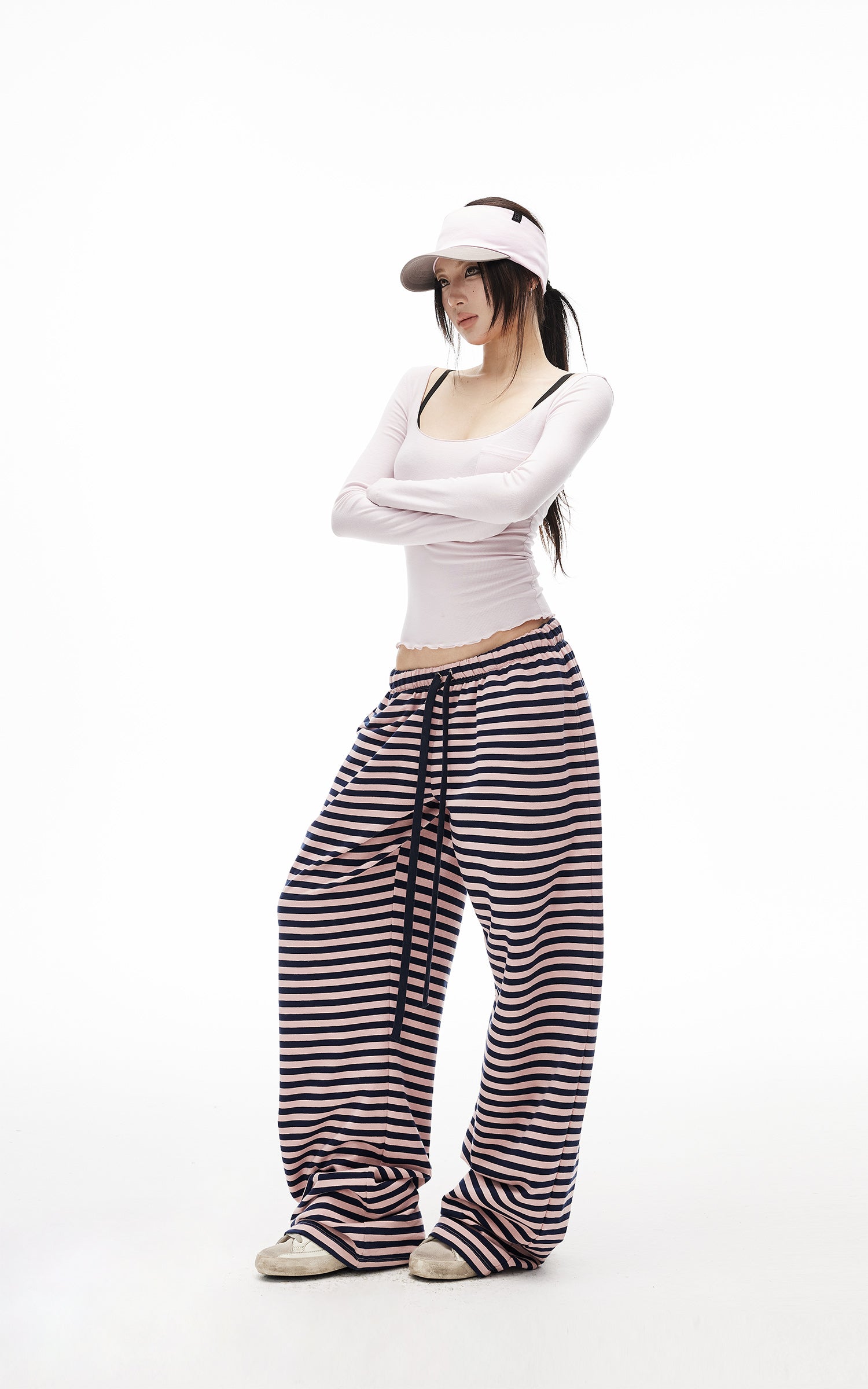 IAMXIAA Striped Straight Leg Sweatpants