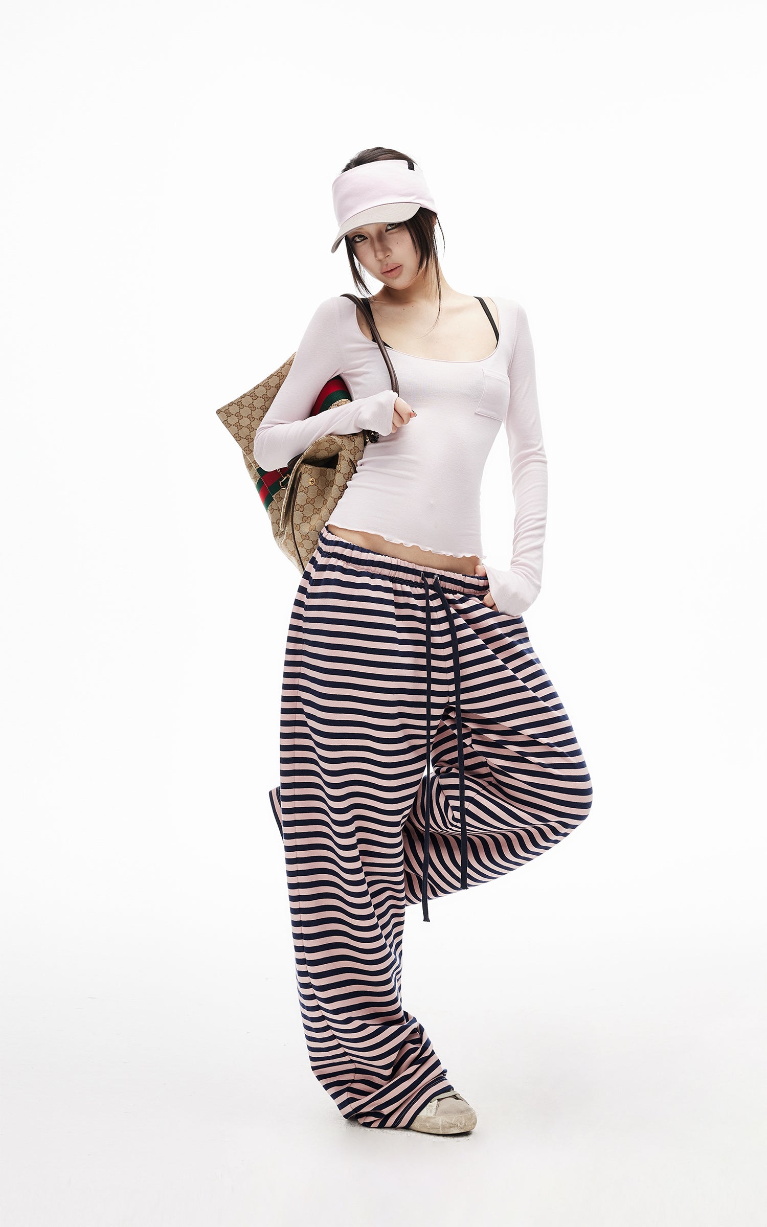 IAMXIAA Striped Straight Leg Sweatpants