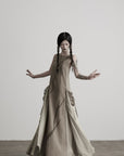 DOINDULGE Draped Pocket Panel Tank Maxi Dress