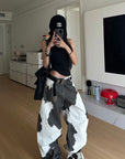 WARDEN EDGE Bleached Cowhide Wide-Leg Jeans