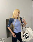 Rase le sol Gothic Graphic Contrast Raglan Slim Fit Top