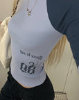 Rase le sol Gothic Graphic Contrast Raglan Slim Fit Top