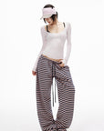 IAMXIAA Striped Straight Leg Sweatpants