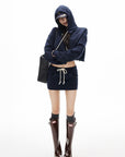 IAMXIAA Cropped Hoodie Bodycon Mini Skirt Set