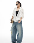 IAMXIAA Sheer Plunge Collar Shirt