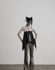 DOINDULGE Crossover Waist Flared Leg Pants