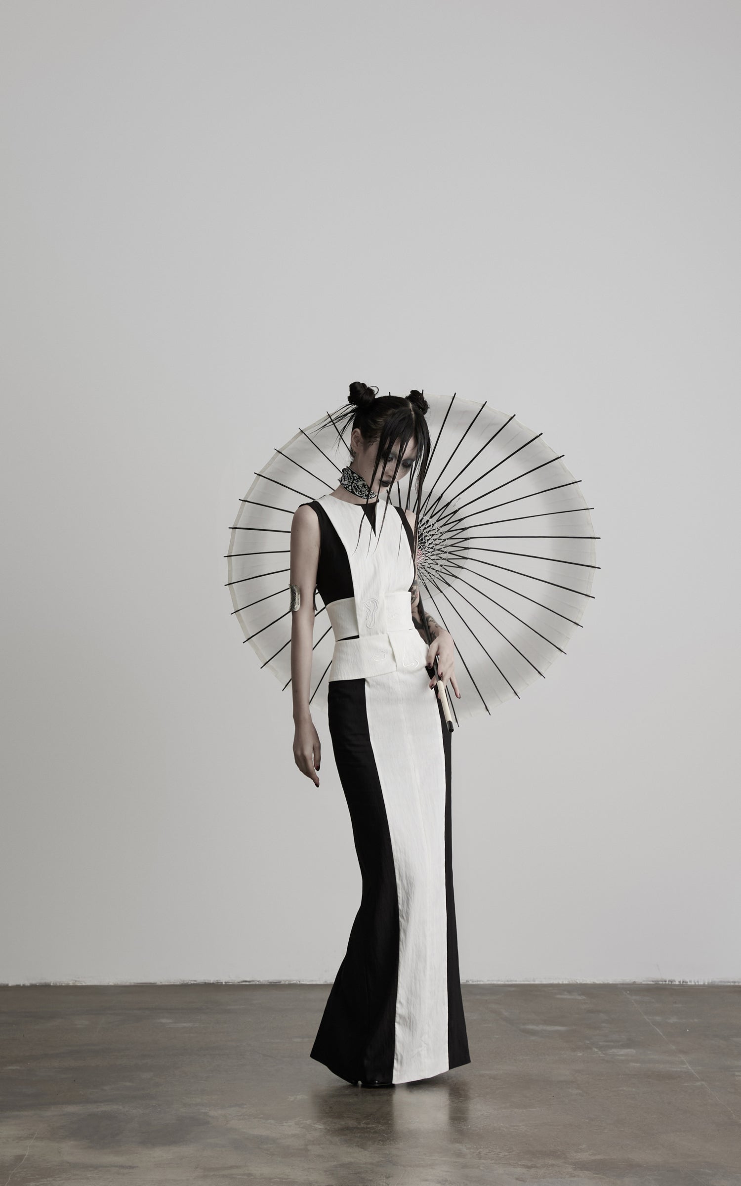 DOINDULGE Contrast Panel Fitted Maxi Dress
