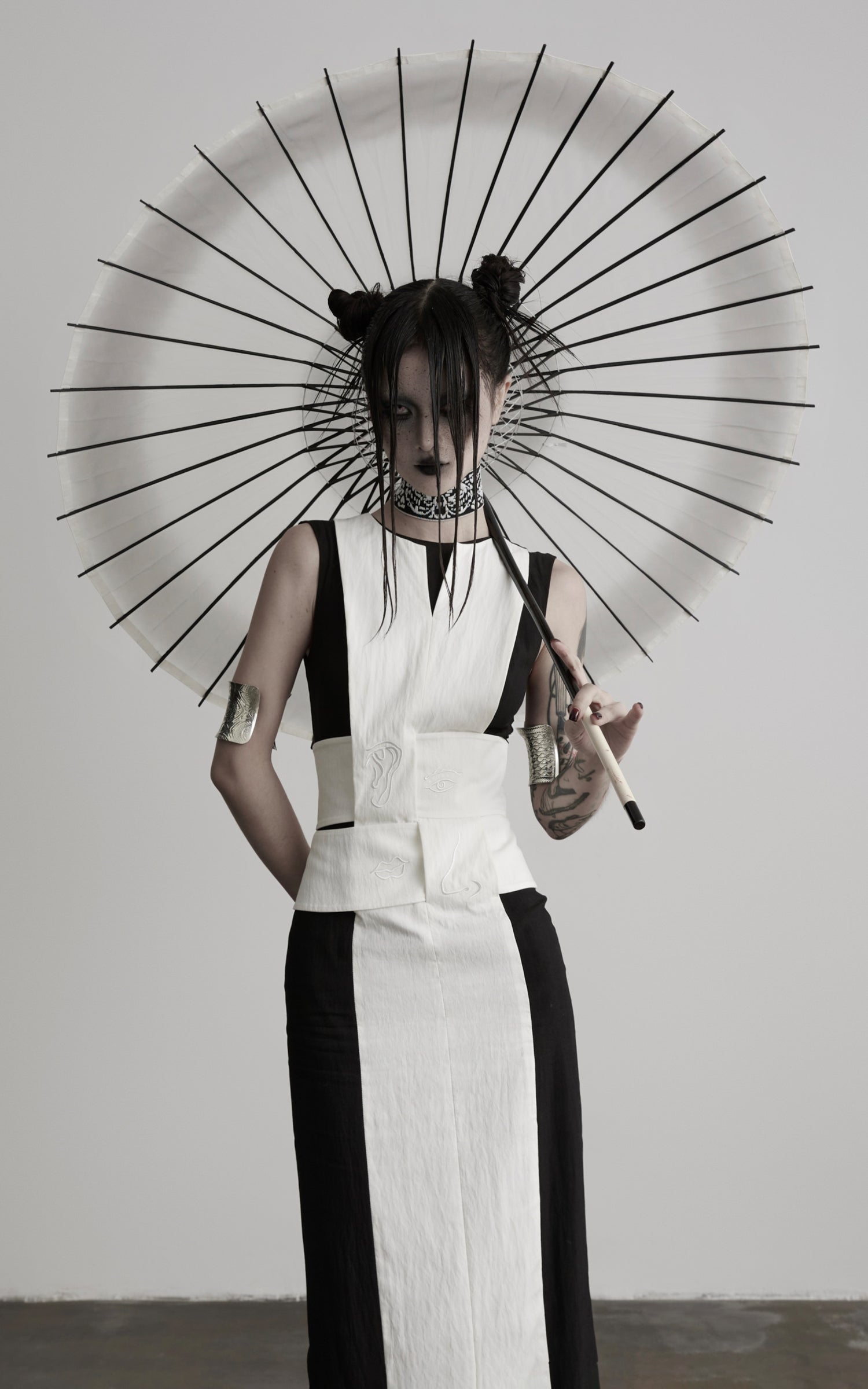 DOINDULGE Contrast Panel Fitted Maxi Dress