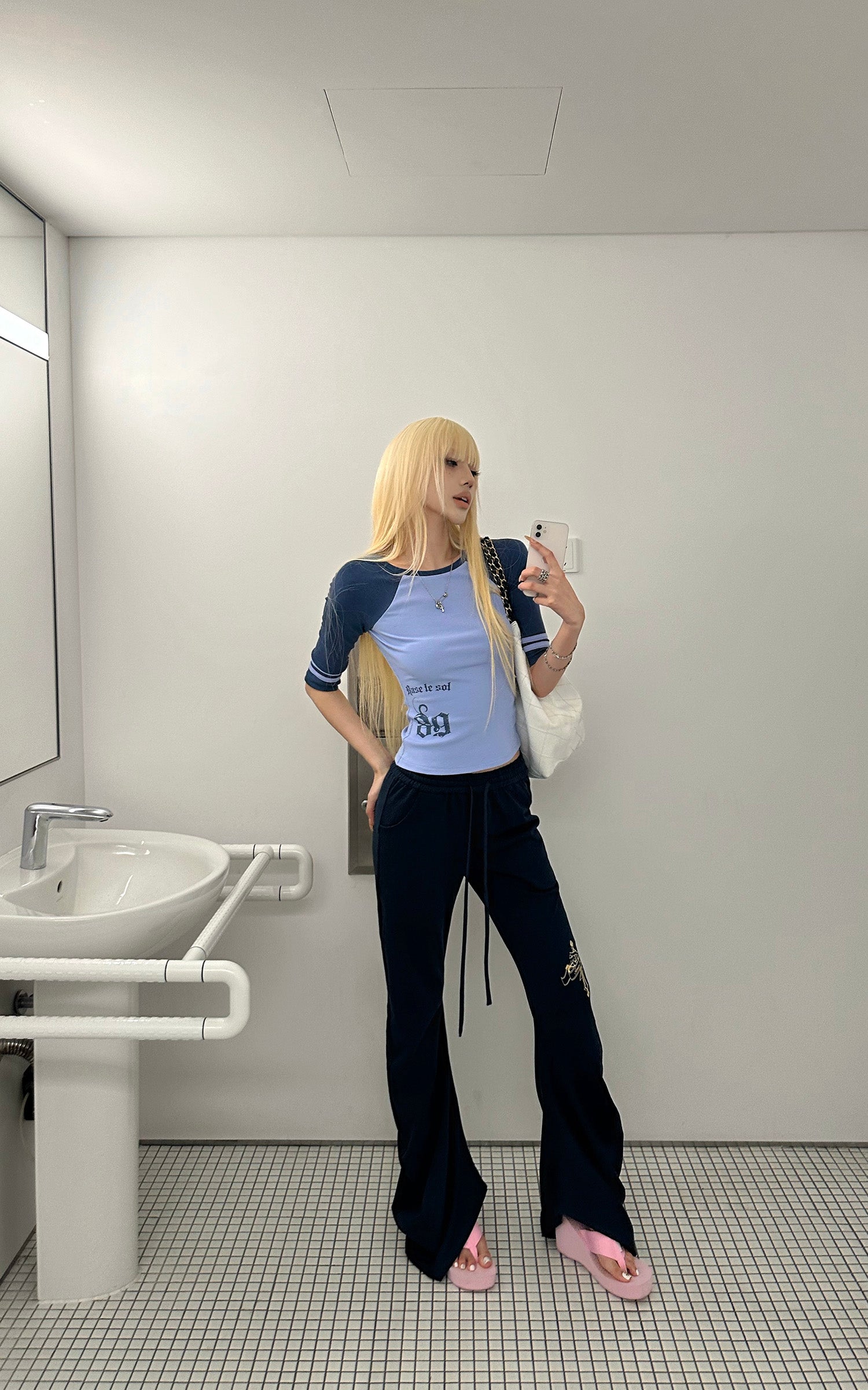 Rase le sol Draped Split-Hem Sweatpants
