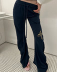 Rase le sol Draped Split-Hem Sweatpants