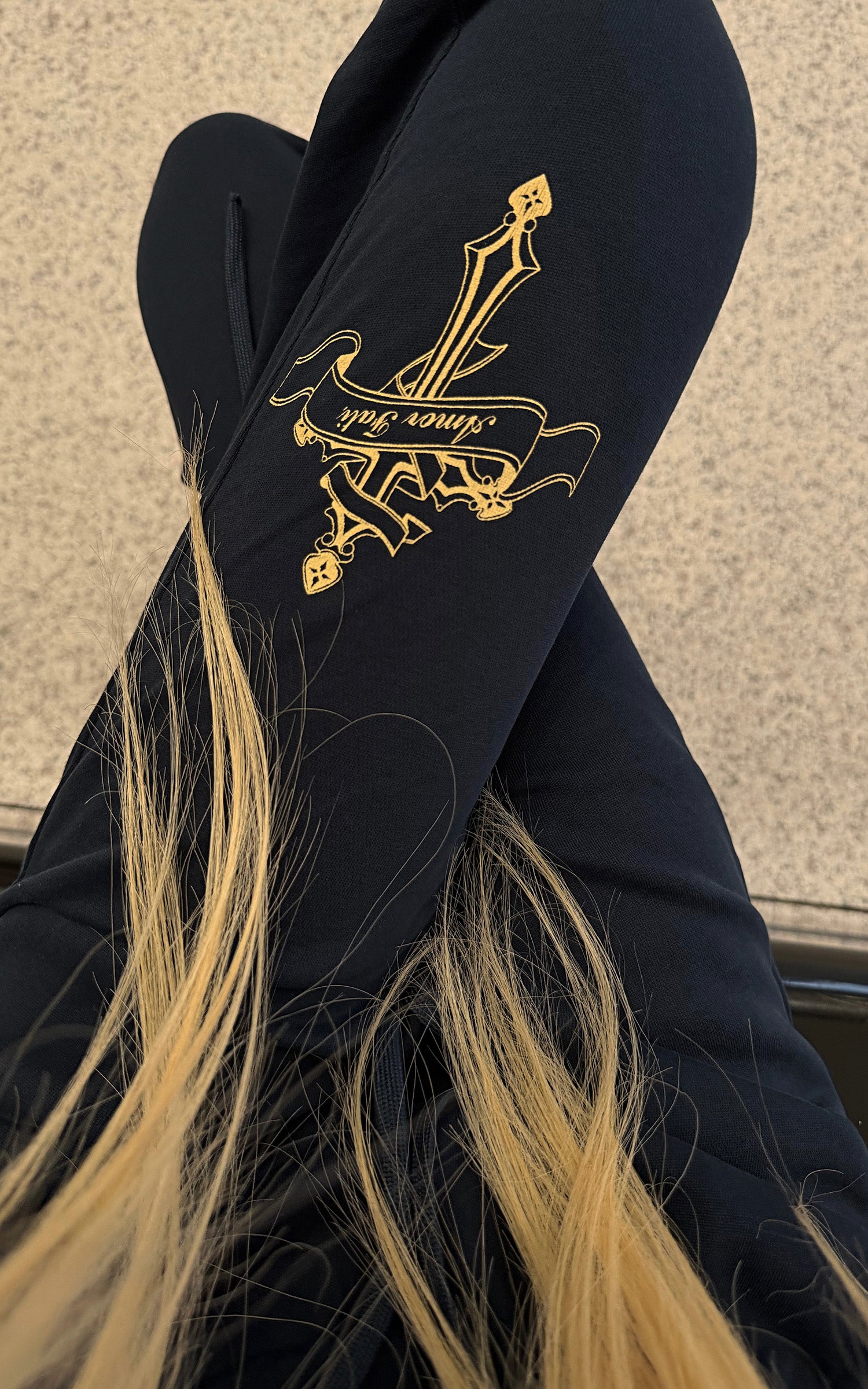 Rase le sol Draped Split-Hem Sweatpants