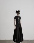 DOINDULGE Low-Rise Pleated Wide-Leg Balloon Pants