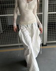 Rase le sol Sculpted Volume Drawstring Parachute Cargo Pants