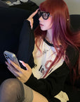 Rase le sol Contrast Raglan Graphic Long Sleeve Top & Low-Rise Shorts Set