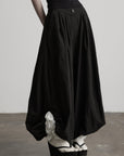 DOINDULGE Low-Rise Pleated Wide-Leg Balloon Pants