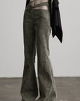 DOINDULGE Crossover Waist Flared Leg Pants
