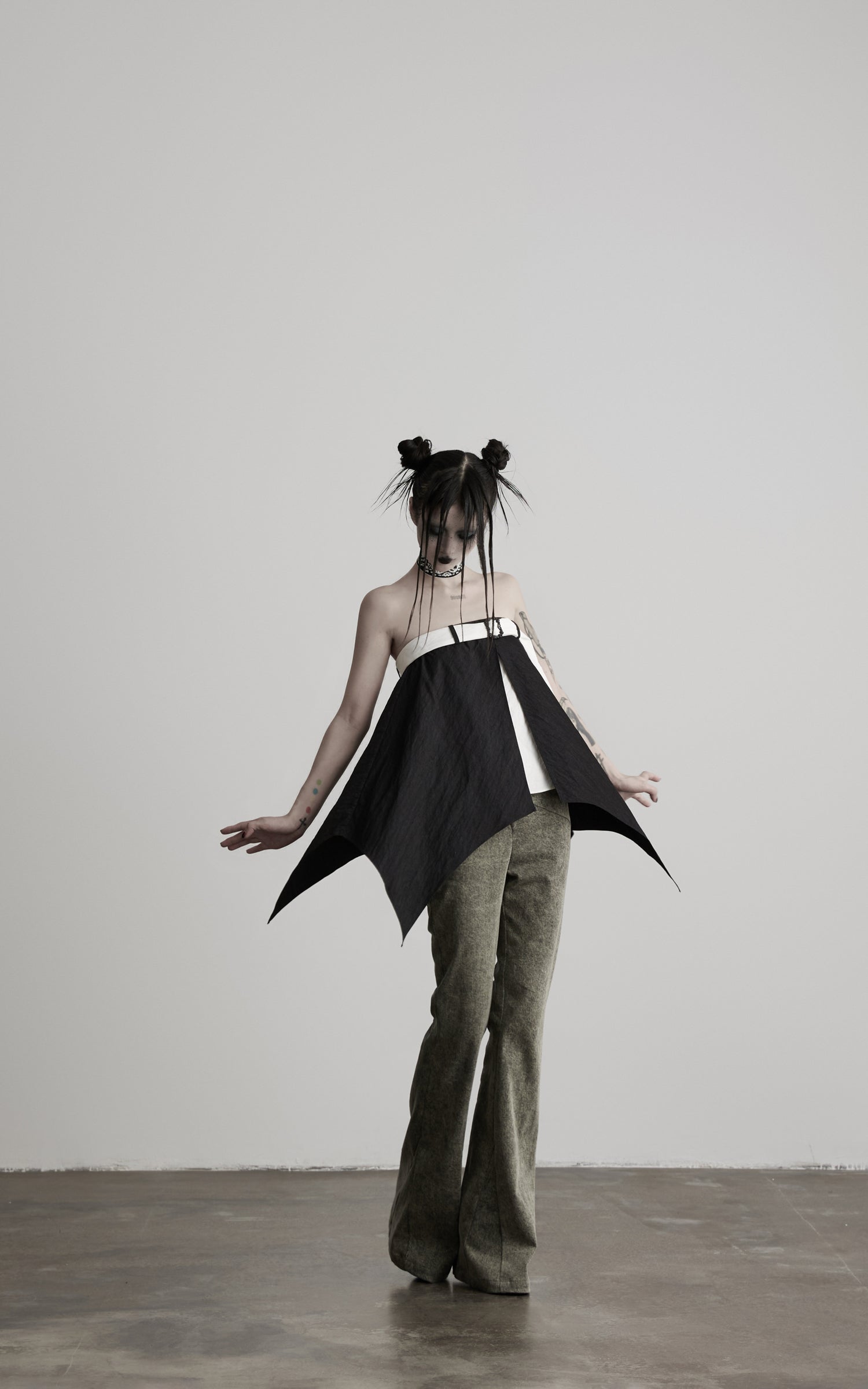 DOINDULGE Crossover Waist Flared Leg Pants