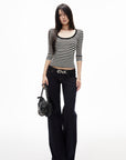 IAMXIAA Retro Striped Slim Top