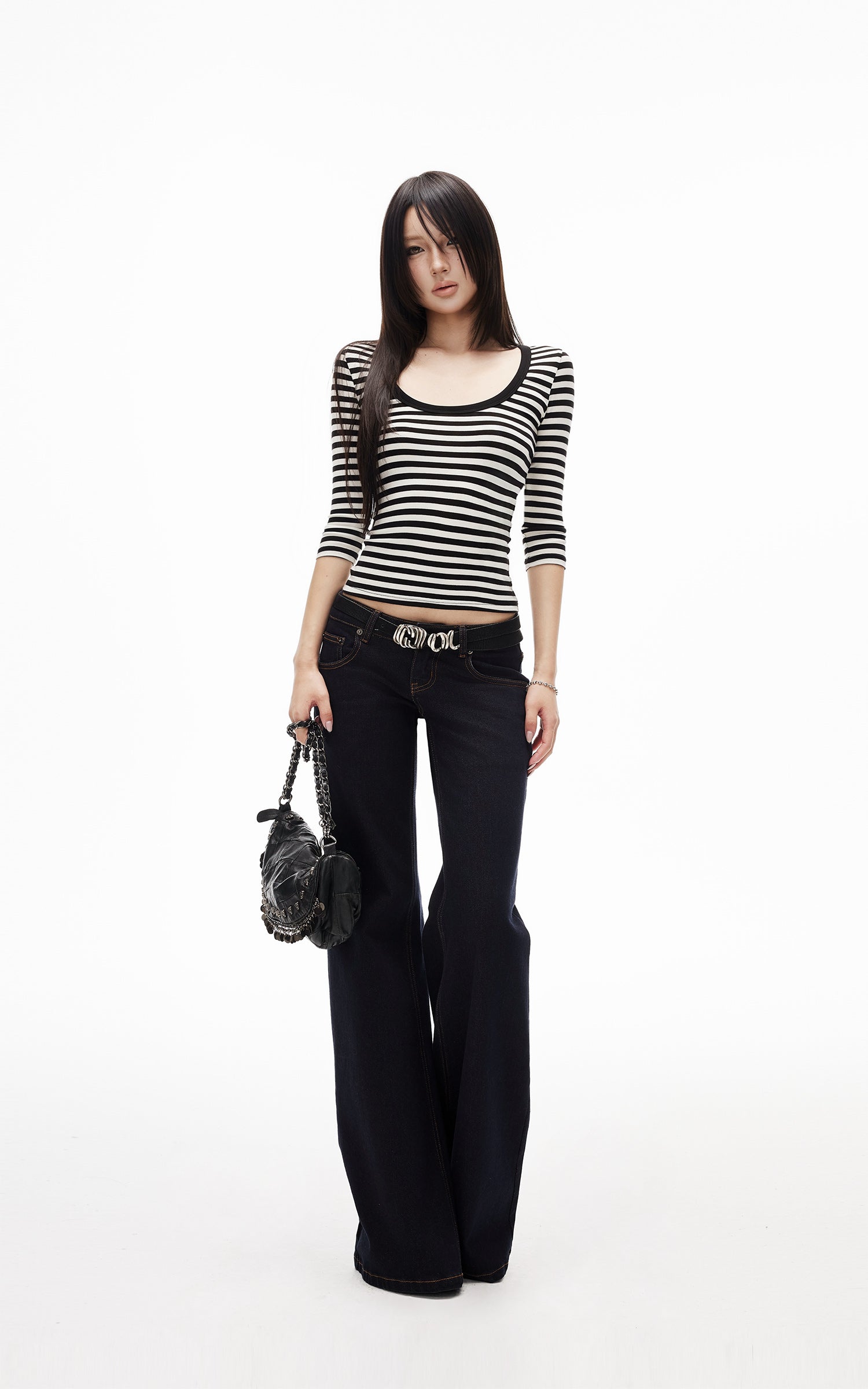 IAMXIAA Low Rise Wide Leg Flare Jeans